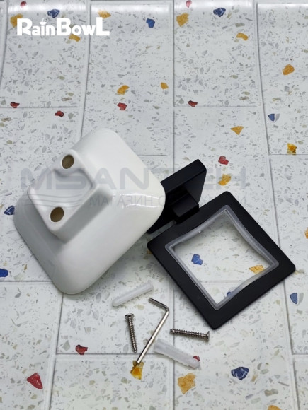 Мыльница Rainbowl CUBE для ванной 2785-8BP квадратная настенная керамика чёрная матовая Мыльница Rainbowl CUBE для ванной 2785-8BP квадратная настенная керамика чёрная матовая