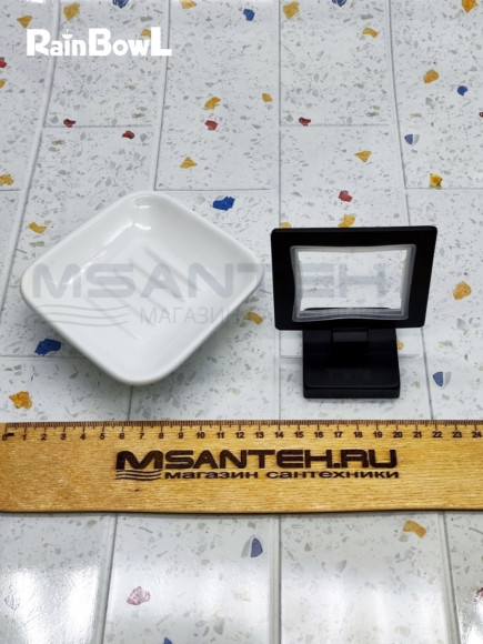 Мыльница Rainbowl CUBE для ванной 2785-8BP квадратная настенная керамика чёрная матовая Мыльница Rainbowl CUBE для ванной 2785-8BP квадратная настенная керамика чёрная матовая