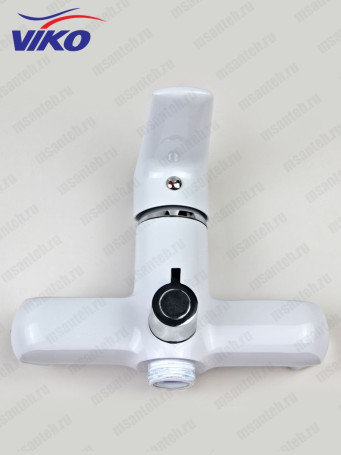 Смеситель VIKO V-4145 для ванны, с кронштейном для душевой лейки, белый/хром