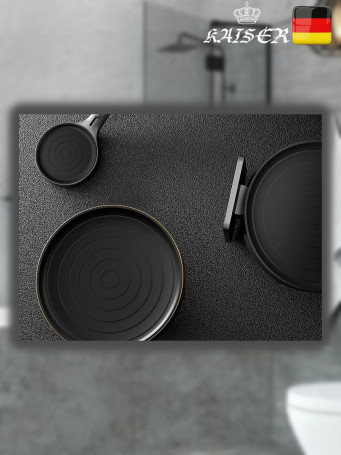 Душевая лейка KAISER SH-106 круглая, пластик, 4 режима, Ø135х274 мм, Воронёная сталь