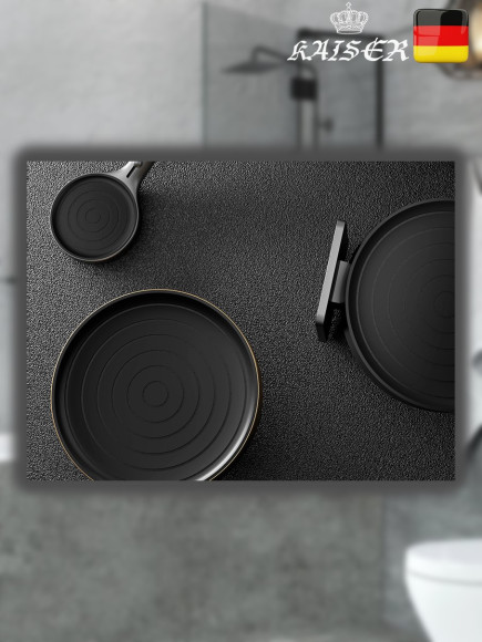 Душевая лейка KAISER SH-106 круглая, пластик, 4 режима, Ø135х274 мм, Воронёная сталь