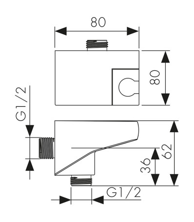 Подключение душевого шланга KAISER 0163 с поворотным держателем для лейки