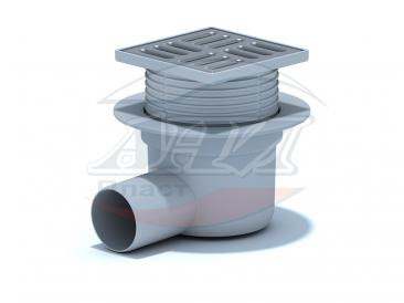 Трап АНИ Пласт TA5602 Ø50 косой, решетка нерж. сталь 10х10, регулируемый