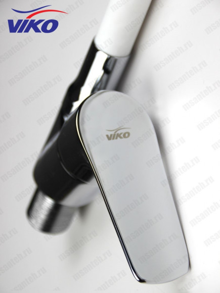 Смеситель VIKO V-4148 для кухни, с гибким БЕЛЫМ изливом