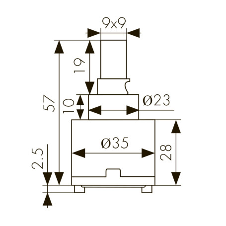 Картридж KAISER 6232 (35-SDL) Ø35 Sedal