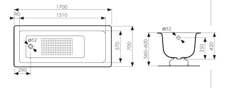 КВ-1606 Ванна KAISER чугунная