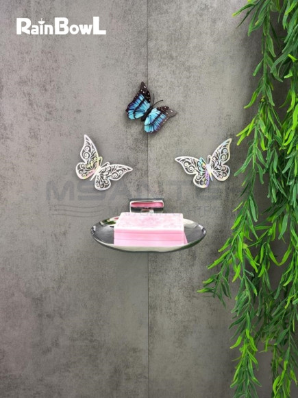 Мыльница Rainbowl CUBE большая хром к стене (2733)