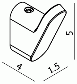 Крючок одинарный Langberger черный 33031A-BP