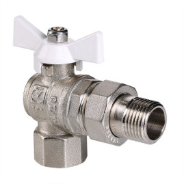 Кран шаровый VALTEC BASЕ VT.228.NW.05 угловой Американка  3/4", ручка белая