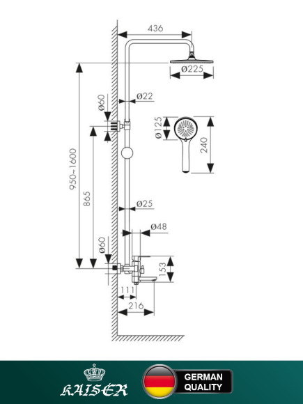 Душевая система KAISER SX-2060-1 Sonat