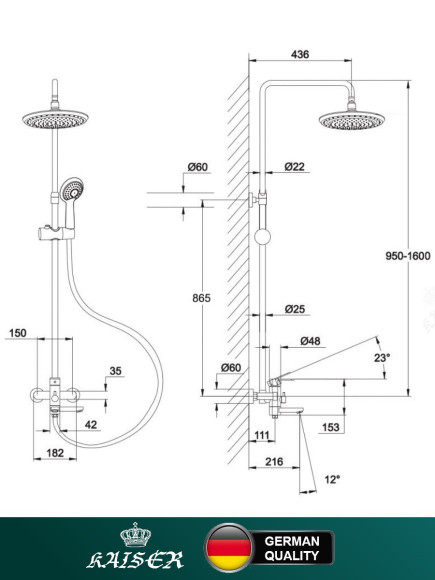 Душевая система KAISER SX-2060-1 Sonat