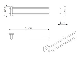 Полотенцедержатель Rainbowl CUBE "Рога" двойные 2734-2 хром