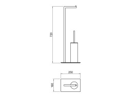 Стойка SCHEIN 9301CH напольная квадратная хром (ерш хром + бумагодержатель без крышки) из латуни
