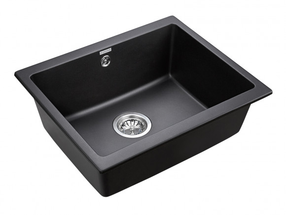 Мойка кварцевая GERA, PM205546-BL, черный, 555х460, подст. мон. Paulmark