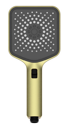 Душевая лейка KAISER SH-122 квадратная, пластик, 3 режима, 120х120х270 мм, Золото шлифованное