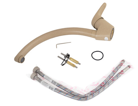 Смеситель KAISER 55244-6 County для кухни, темно-бежевый