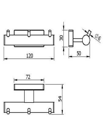 Крючок тройной Langberger 10933B