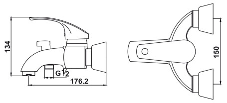Смеситель KAISER 16022 Classic для ванны