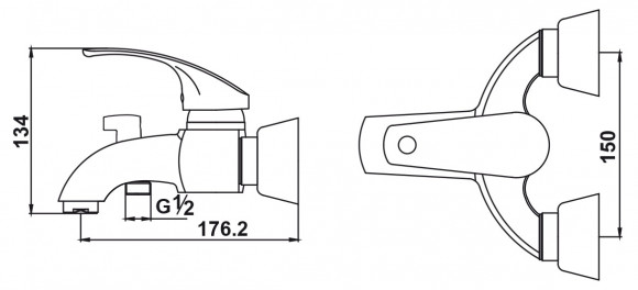 Смеситель KAISER 16022 Classic для ванны