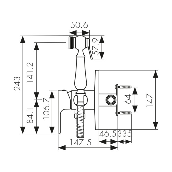 Смеситель KAISER 74188 Sena для биде
