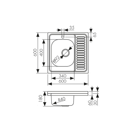 Мойка KAISER KSS-6060L из нержавейки