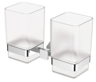 Держатель KAISER KH-1235 Moderne стаканов двойной, латунь/стекло, Хром