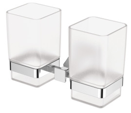 Держатель KAISER KH-1235 Moderne стаканов двойной, латунь/стекло, Хром