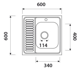 Мойка KAISER KSS-6060R из нержавейки 