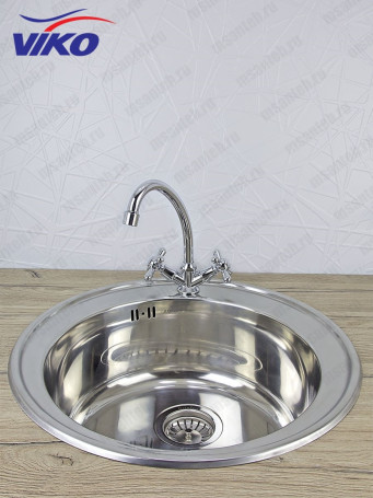 Смеситель VIKO V-1113 для кухни, маховики крест керамика, с гайкой