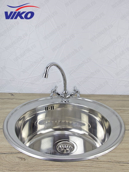 Смеситель VIKO V-1113 для кухни, маховики крест керамика, с гайкой