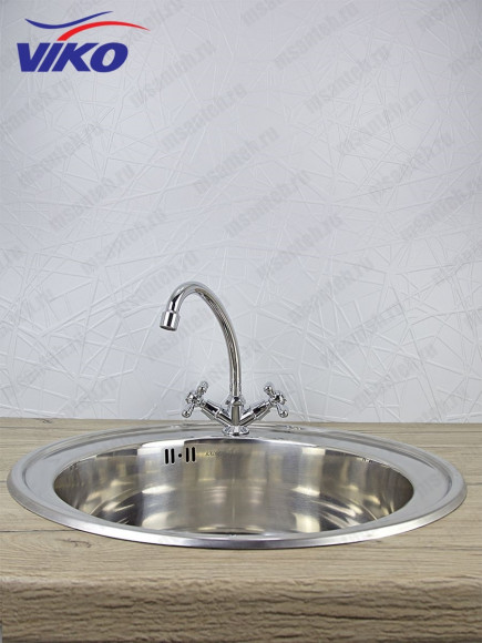 Смеситель VIKO V-1113 для кухни, маховики крест керамика, с гайкой