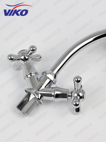 Смеситель VIKO V-1113 для кухни, маховики крест керамика, с гайкой
