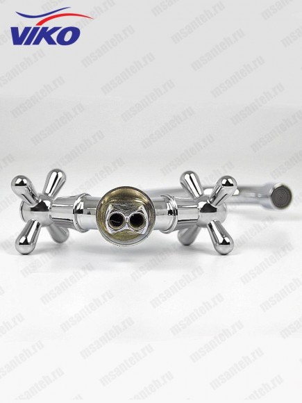Смеситель VIKO V-1113 для кухни, маховики крест керамика, с гайкой