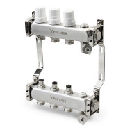 Коллекторная группа (отопл.) с регулировочными клапанами 4 вых., 230 мм, 1 x 3/4 PRO AQUA Коллекторная группа (отопл.) с регулировочными клапанами 4 вых., 230 мм, 1 x 3/4 PRO AQUA