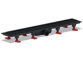 TL1265BL Трап АНИ пластмассовый линейный, вып 40 реш. Риф 650 черная