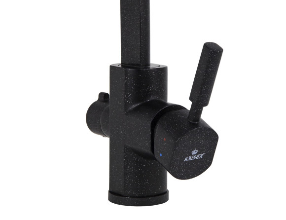 Смеситель KAISER 40144-2 Decor для кухни, с краном для питьевой воды, черный мрамор