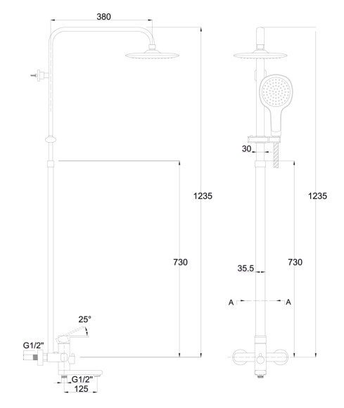 Душевая система KAISER 33182 Arena, Хром Душевая система KAISER 33182 Arena, Хром