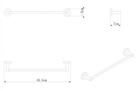 Полотенцедержатель Rainbowl LONG трубчатый 40 см (2256-40)