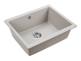 Мойка кварцевая GERA, PM205546-GR, серый, 555х460, подст. мон. Paulmark