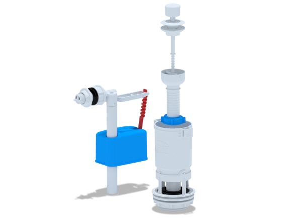 Набор АНИ ПластWC4050 для бачка унитаза с бок. подв. шток пластик эко.