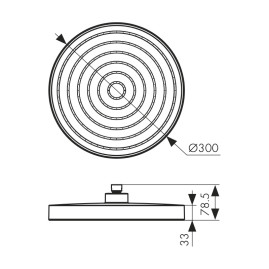 Душевая лейка KAISER SH-303 стационарная, круглая, Чёрный матовый