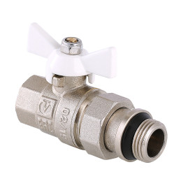 Кран шаровый VALTEC BASЕ VT.227.NRW.05 Американка 3/4", ручка белая, с доп. уплотнением