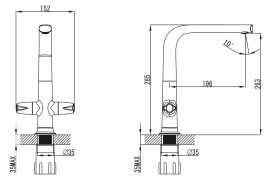 Смеситель KAISER 17133 Topaz для кухни 