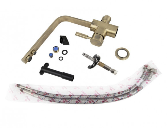 Смеситель KAISER 40144-3 Decor для кухни с краном для питьевой воды, бронза