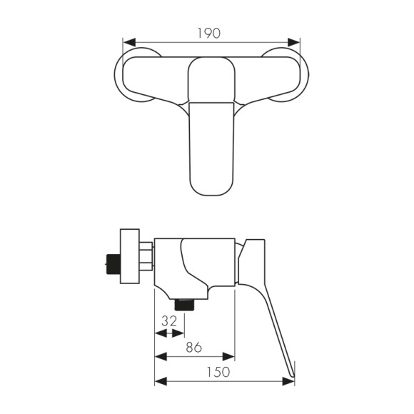 Смеситель KAISER 75077 Sona для душа, БЕЗ излива