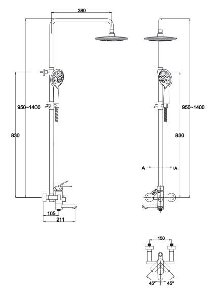 Душевая система KAISER 34082-2 Sonat