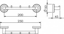 Полотенцедержатель хромированный к стене с тремя крючками Langberger 11033A