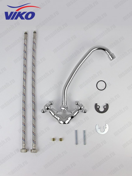 Смеситель VIKO V-1203 для кухни, маховики крест керамика