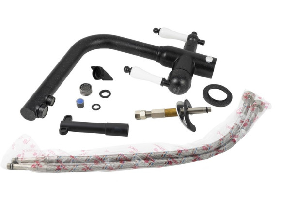 Смеситель KAISER 31144-2 Vincent для кухни, с краном для питьевой воды, черный мрамор