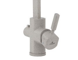 Смеситель KAISER 40144-4 Decor для кухни, с краном для питьевой воды, песочный мрамор